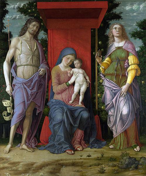 Andrea Mantegna Madonna mit Hl. Maria Magdalena und Hl. Johannes dem Taufer Norge oil painting art